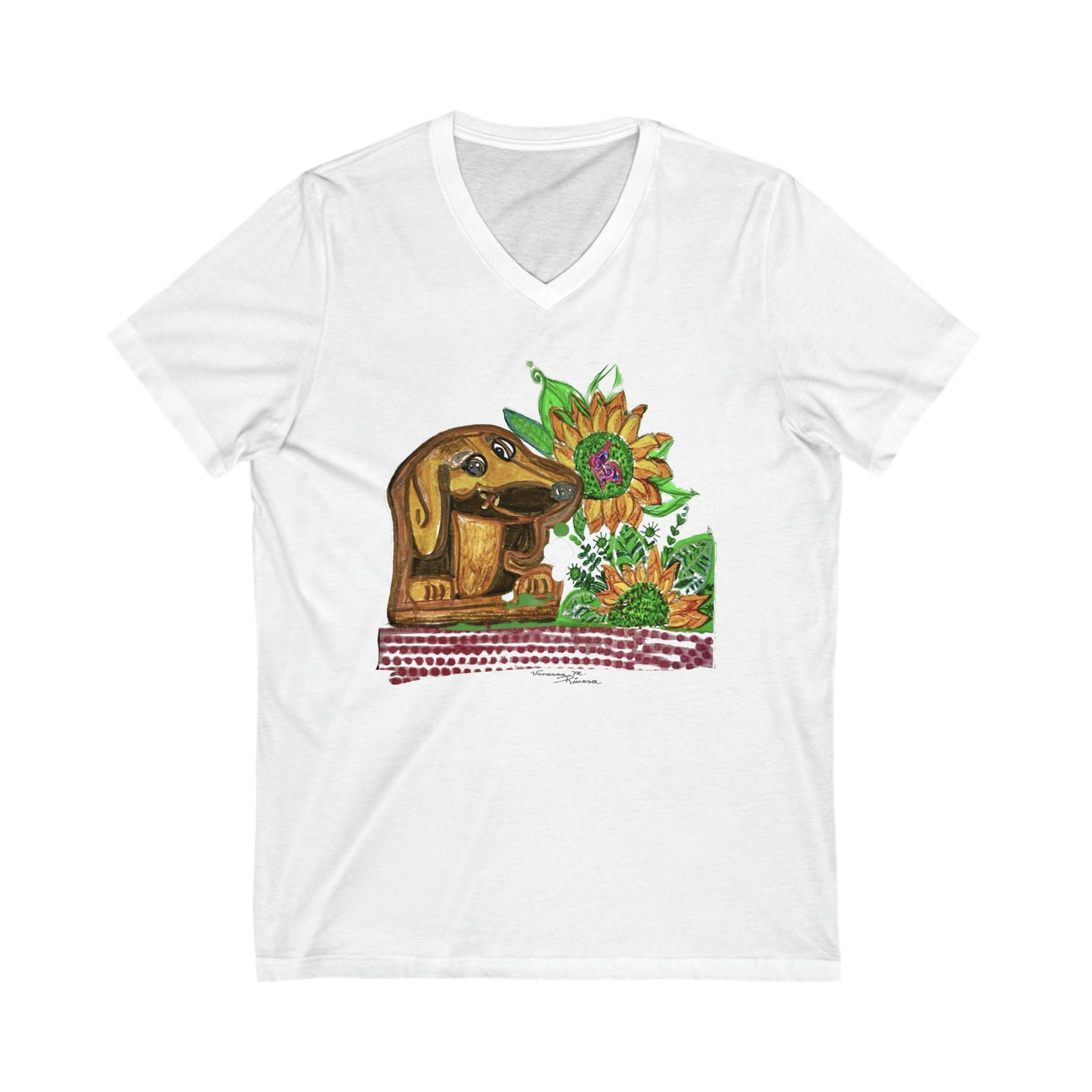 Dog - Unisex Jersey Short Sleeve V-Neck Tee