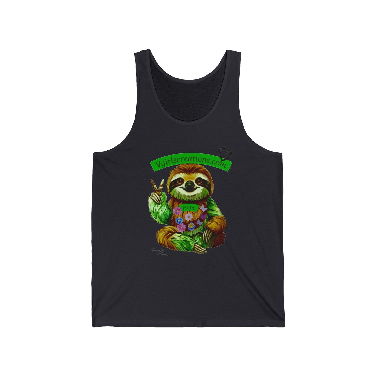 Chill Sloth Unisex Jersey Tank - Peaceful Vibes for Nature Lovers