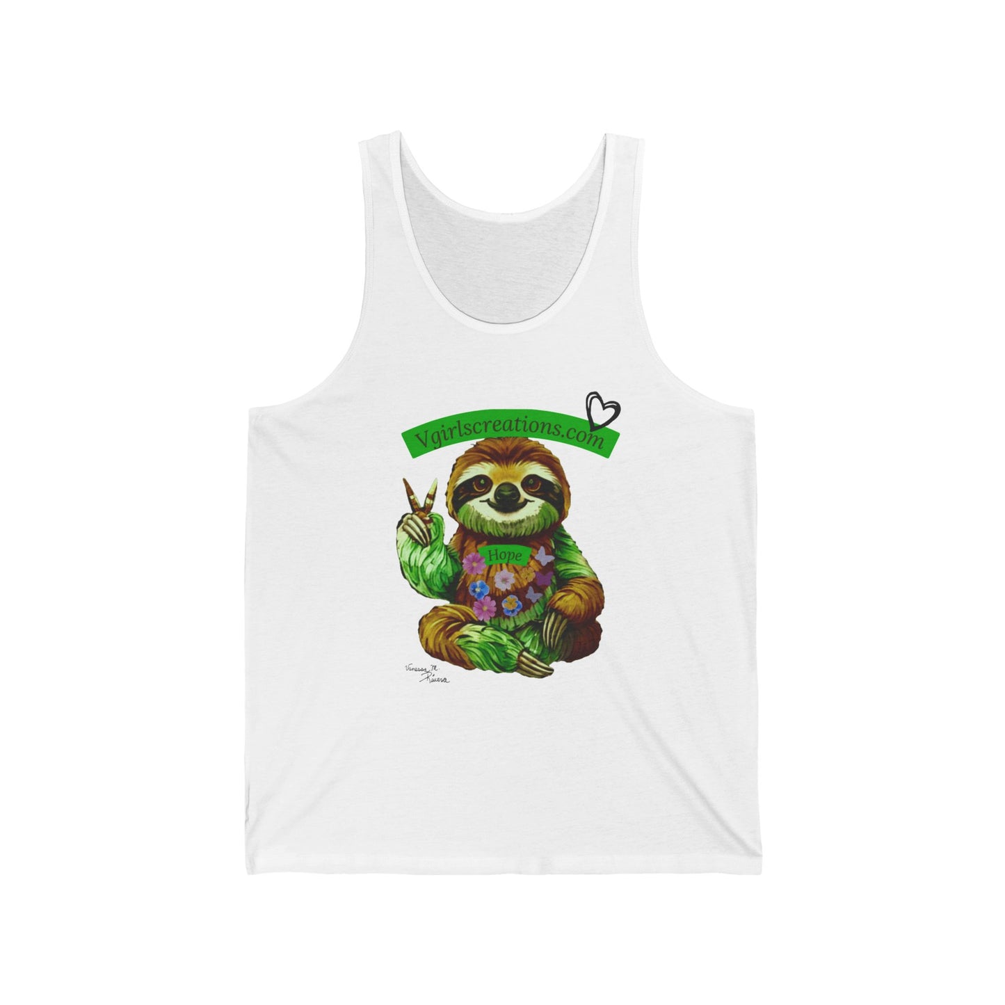 Chill Sloth Unisex Jersey Tank - Peaceful Vibes for Nature Lovers