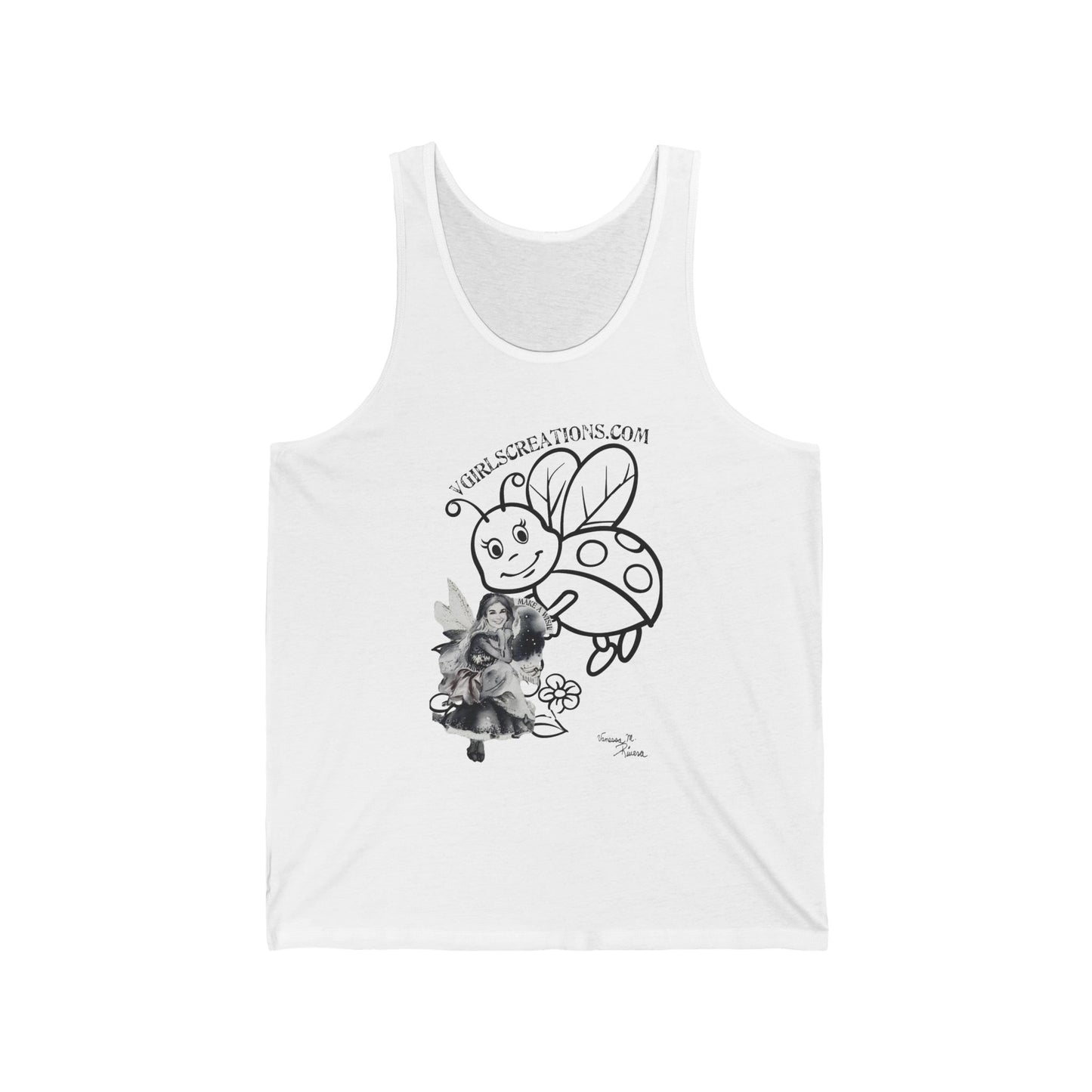 Cute Bee & Fairy Nessa Unisex Jersey Tank Top - Perfect for Summer & Outdoor Fun