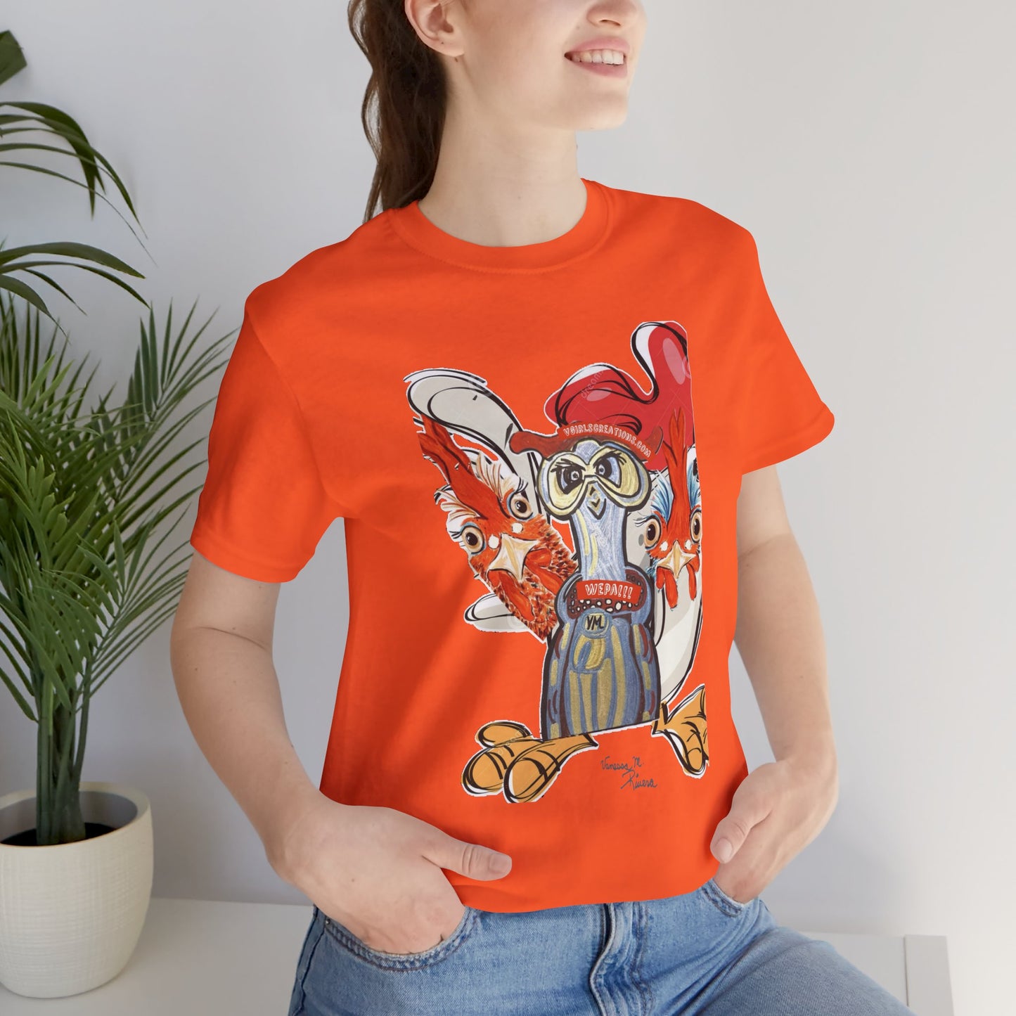 Quirky chicken Tee - Fun Unisex Jersey Short Sleeve Shirt