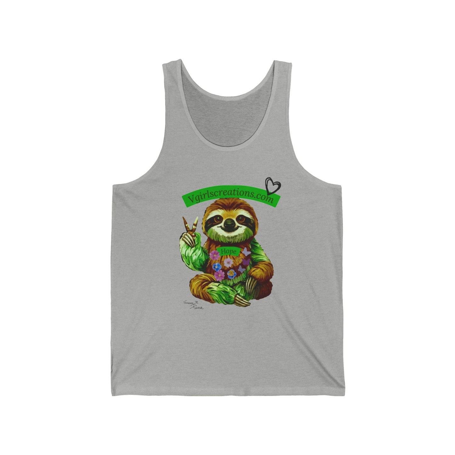 Chill Sloth Unisex Jersey Tank - Peaceful Vibes for Nature Lovers