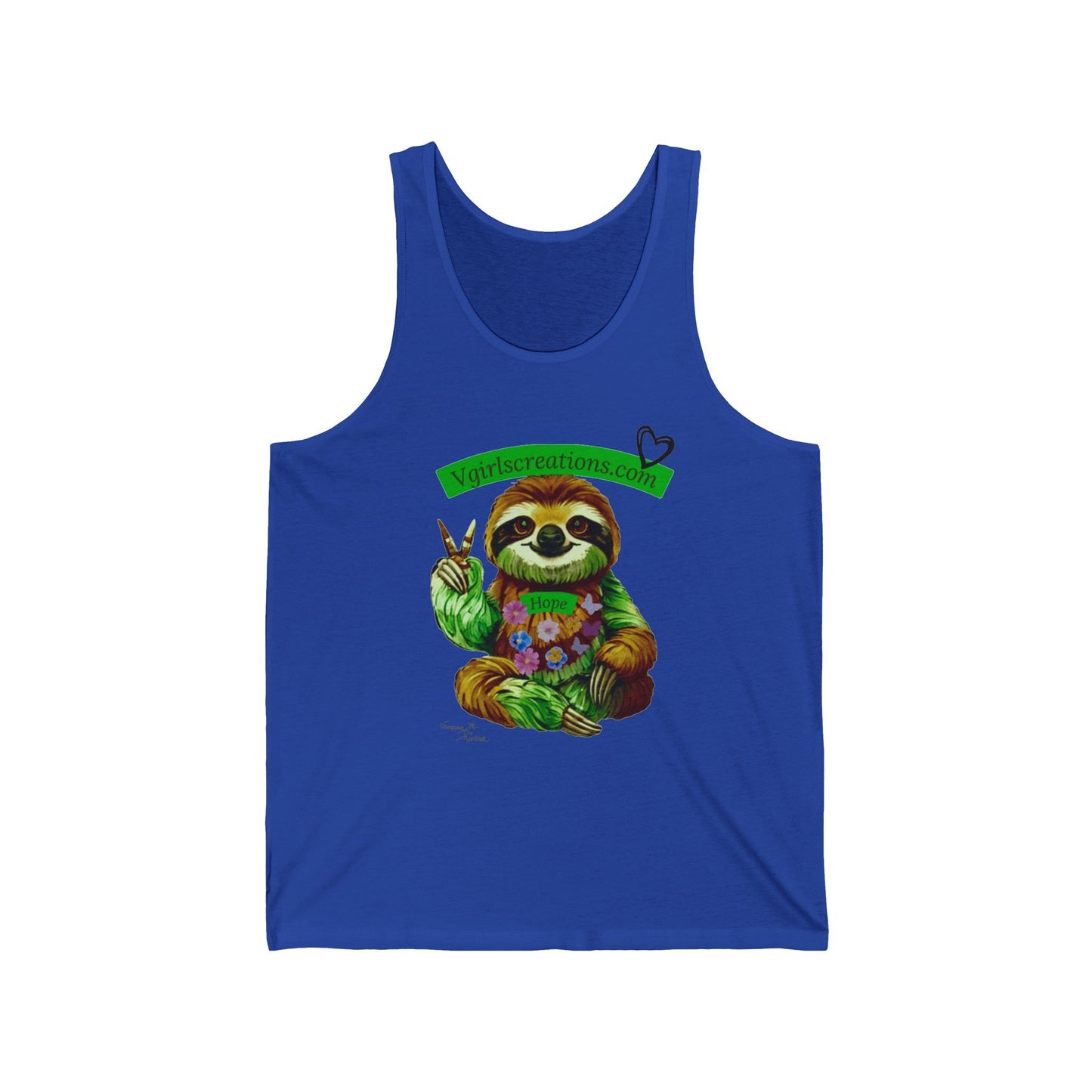 Chill Sloth Unisex Jersey Tank - Peaceful Vibes for Nature Lovers