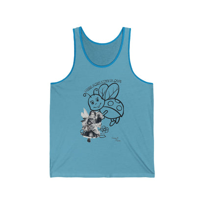 Cute Bee & Fairy Nessa Unisex Jersey Tank Top - Perfect for Summer & Outdoor Fun