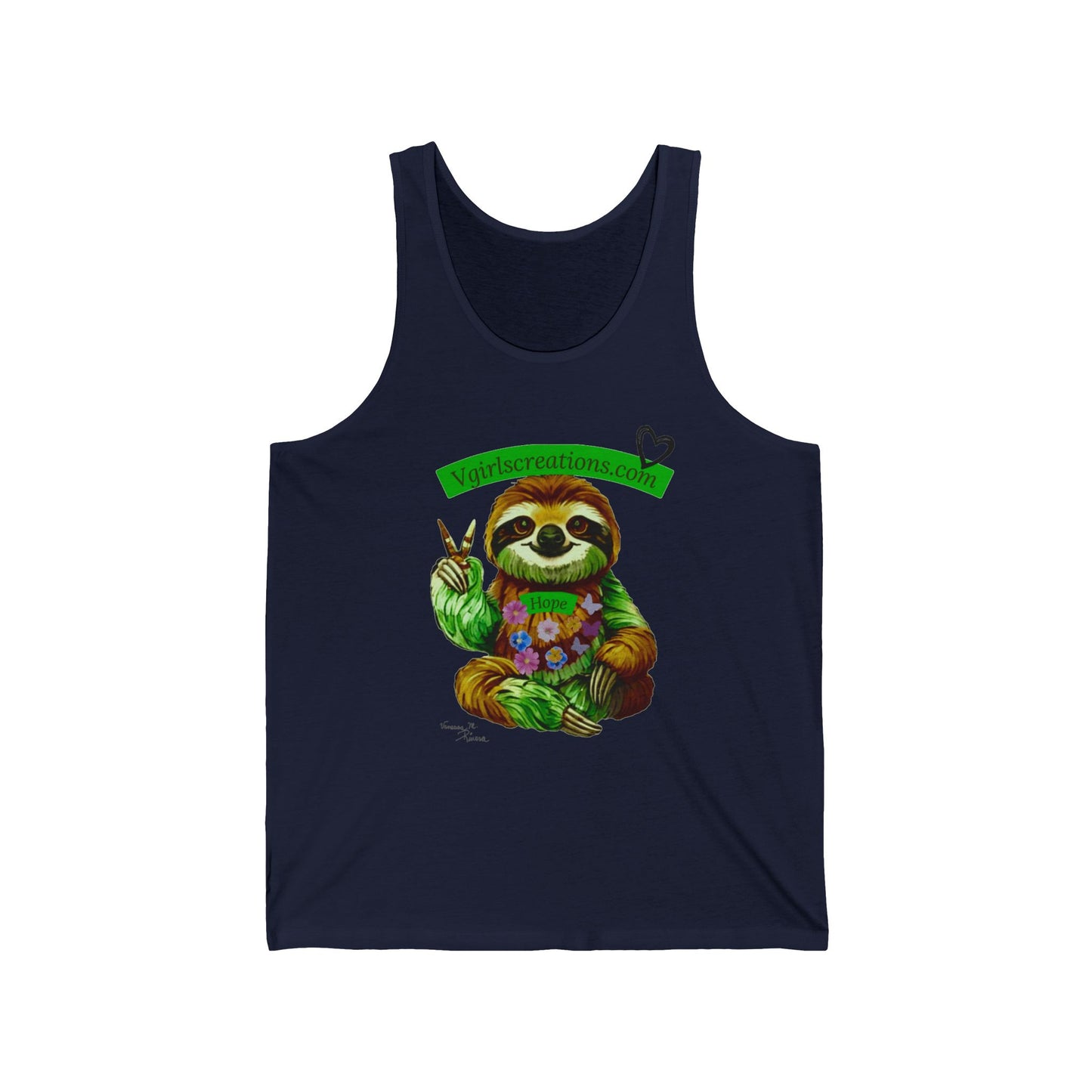 Chill Sloth Unisex Jersey Tank - Peaceful Vibes for Nature Lovers