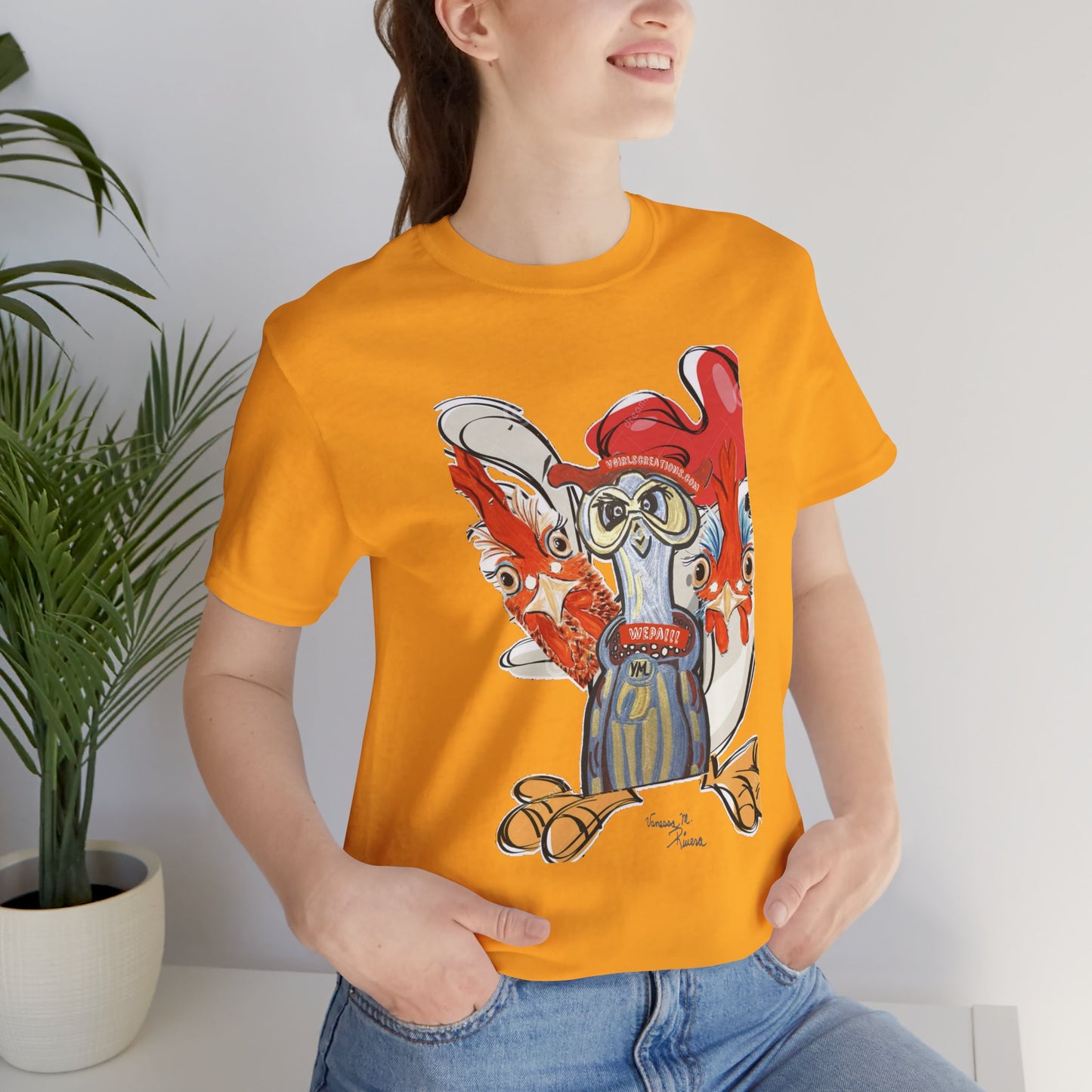 Quirky chicken Tee - Fun Unisex Jersey Short Sleeve Shirt