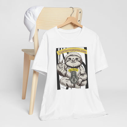 Be Kind Sloth Unisex Tee – Cute & Comfy Short Sleeve T-Shirt