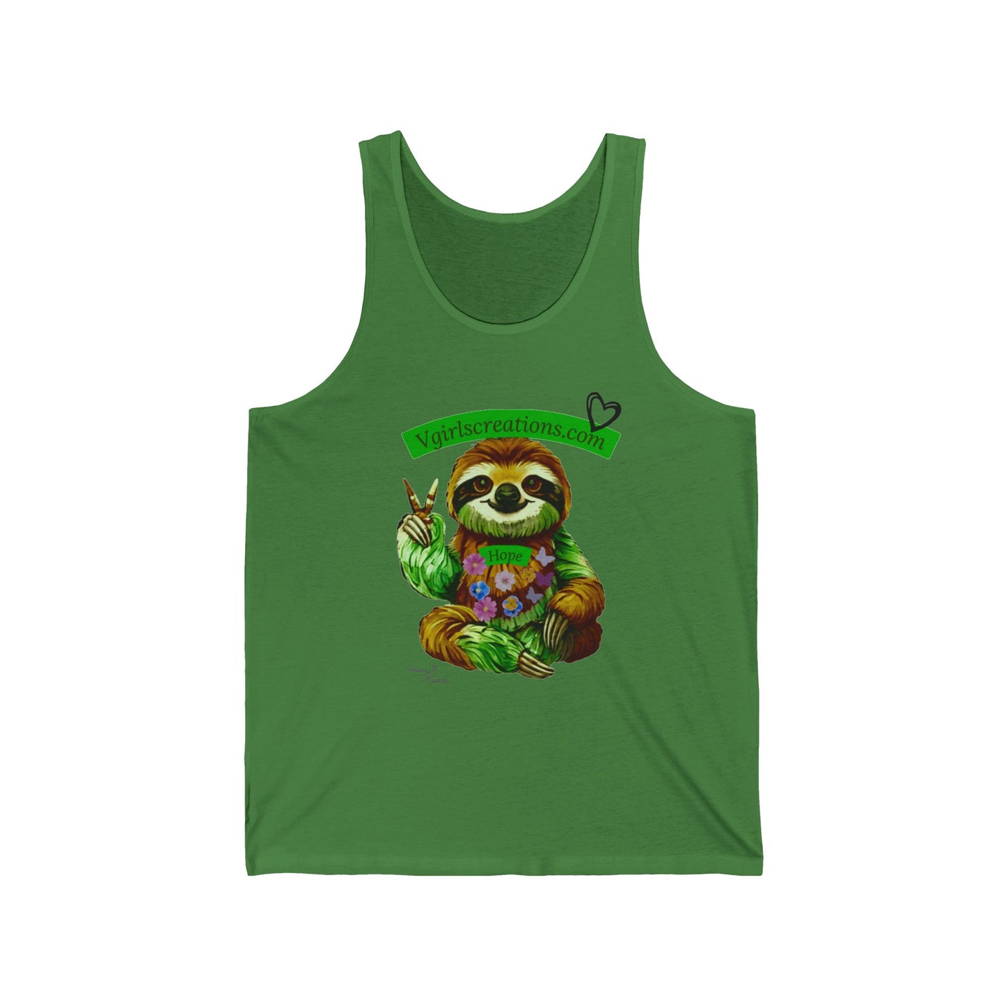 Chill Sloth Unisex Jersey Tank - Peaceful Vibes for Nature Lovers