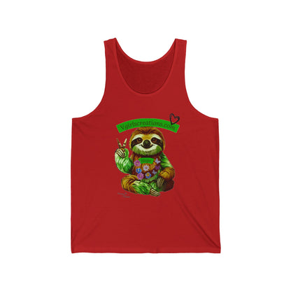 Chill Sloth Unisex Jersey Tank - Peaceful Vibes for Nature Lovers