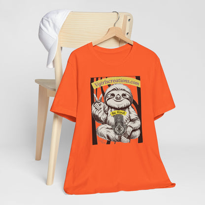 Be Kind Sloth Unisex Tee – Cute & Comfy Short Sleeve T-Shirt