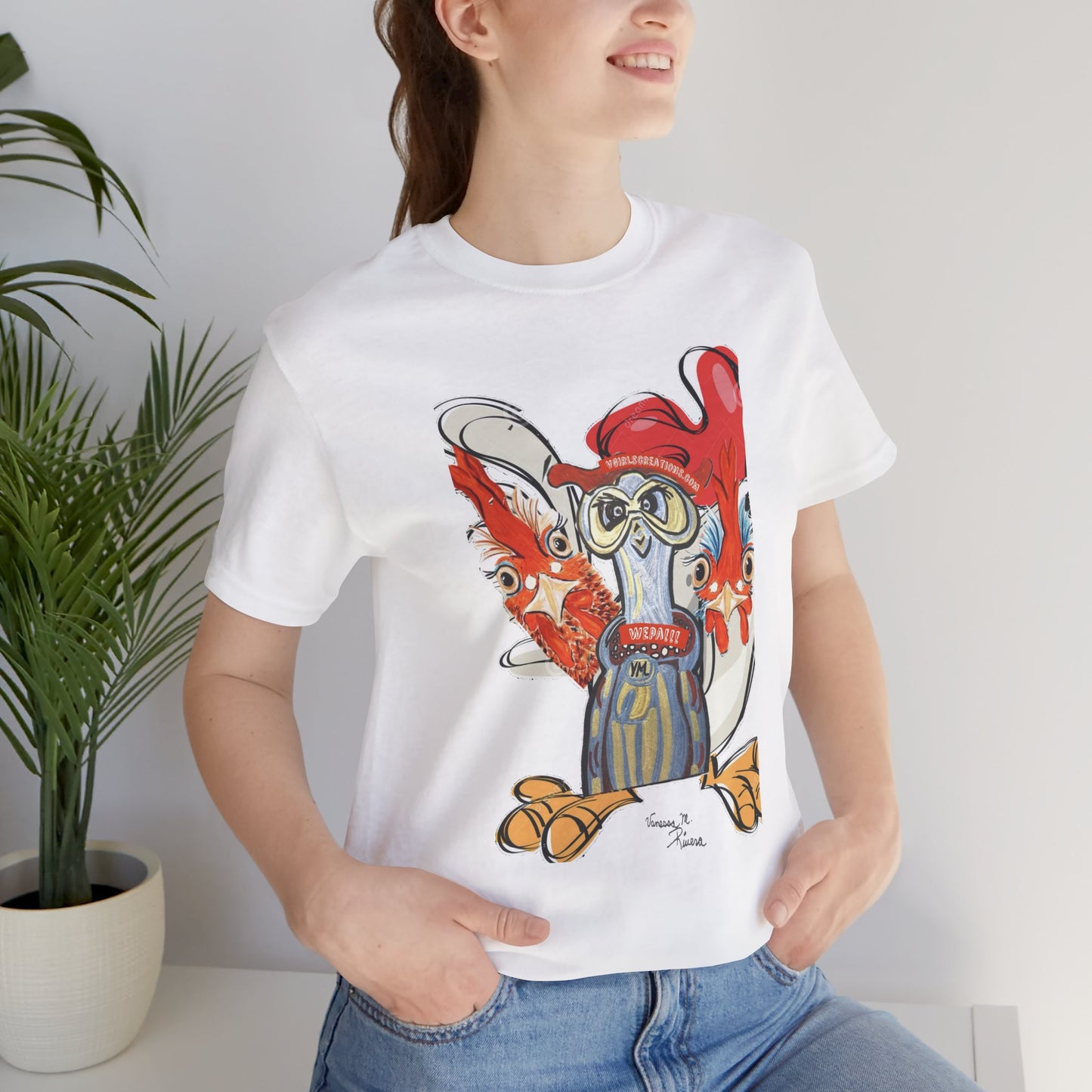 Quirky chicken Tee - Fun Unisex Jersey Short Sleeve Shirt