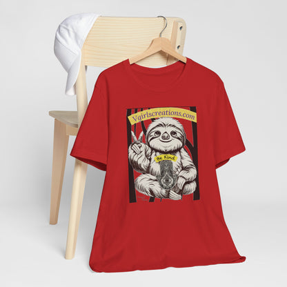 Be Kind Sloth Unisex Tee – Cute & Comfy Short Sleeve T-Shirt