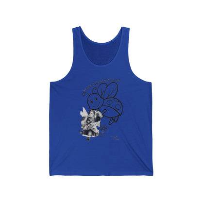 Cute Bee & Fairy Nessa Unisex Jersey Tank Top - Perfect for Summer & Outdoor Fun