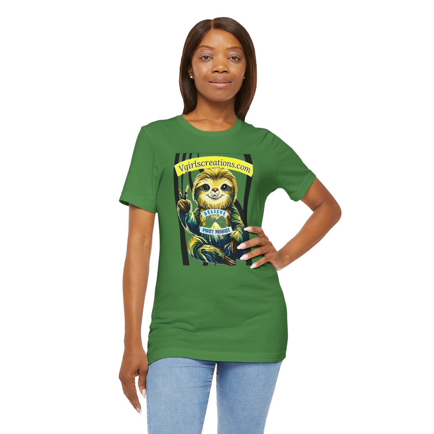 Believe Sloth Graphic Tee - Relaxed Vibe Unisex Jersey Short Sleeve T-Shirt