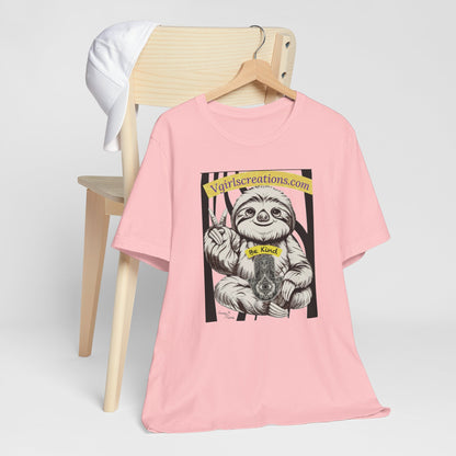 Be Kind Sloth Unisex Tee – Cute & Comfy Short Sleeve T-Shirt