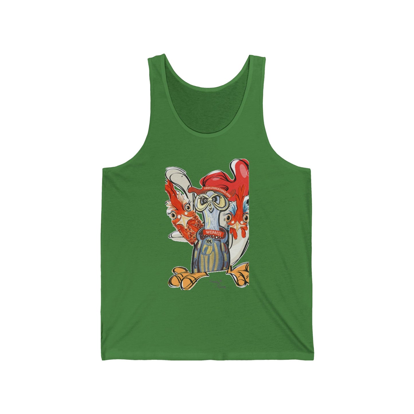 chicken Unisex Jersey Tank Top - Fun Colorful Design for Creative Souls