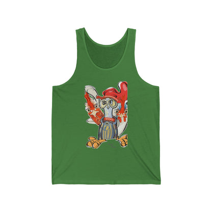 chicken Unisex Jersey Tank Top - Fun Colorful Design for Creative Souls