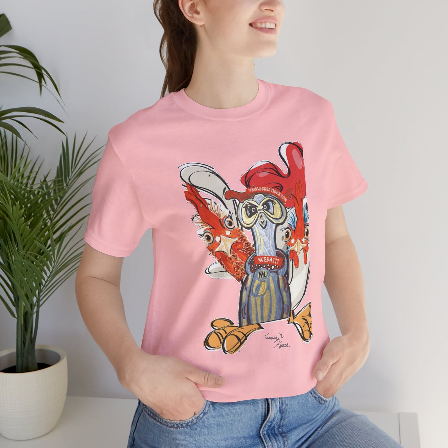 Quirky chicken Tee - Fun Unisex Jersey Short Sleeve Shirt