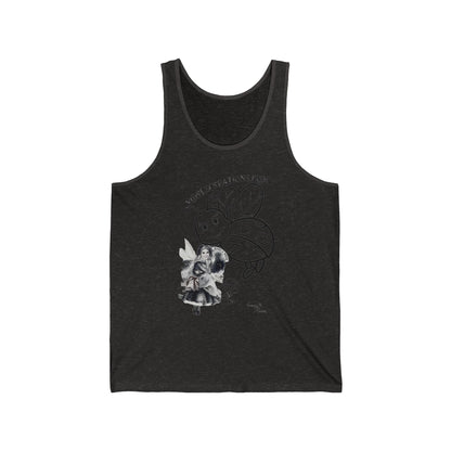 Cute Bee & Fairy Nessa Unisex Jersey Tank Top - Perfect for Summer & Outdoor Fun