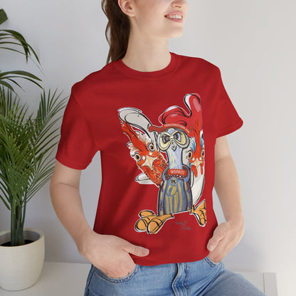 Quirky chicken Tee - Fun Unisex Jersey Short Sleeve Shirt