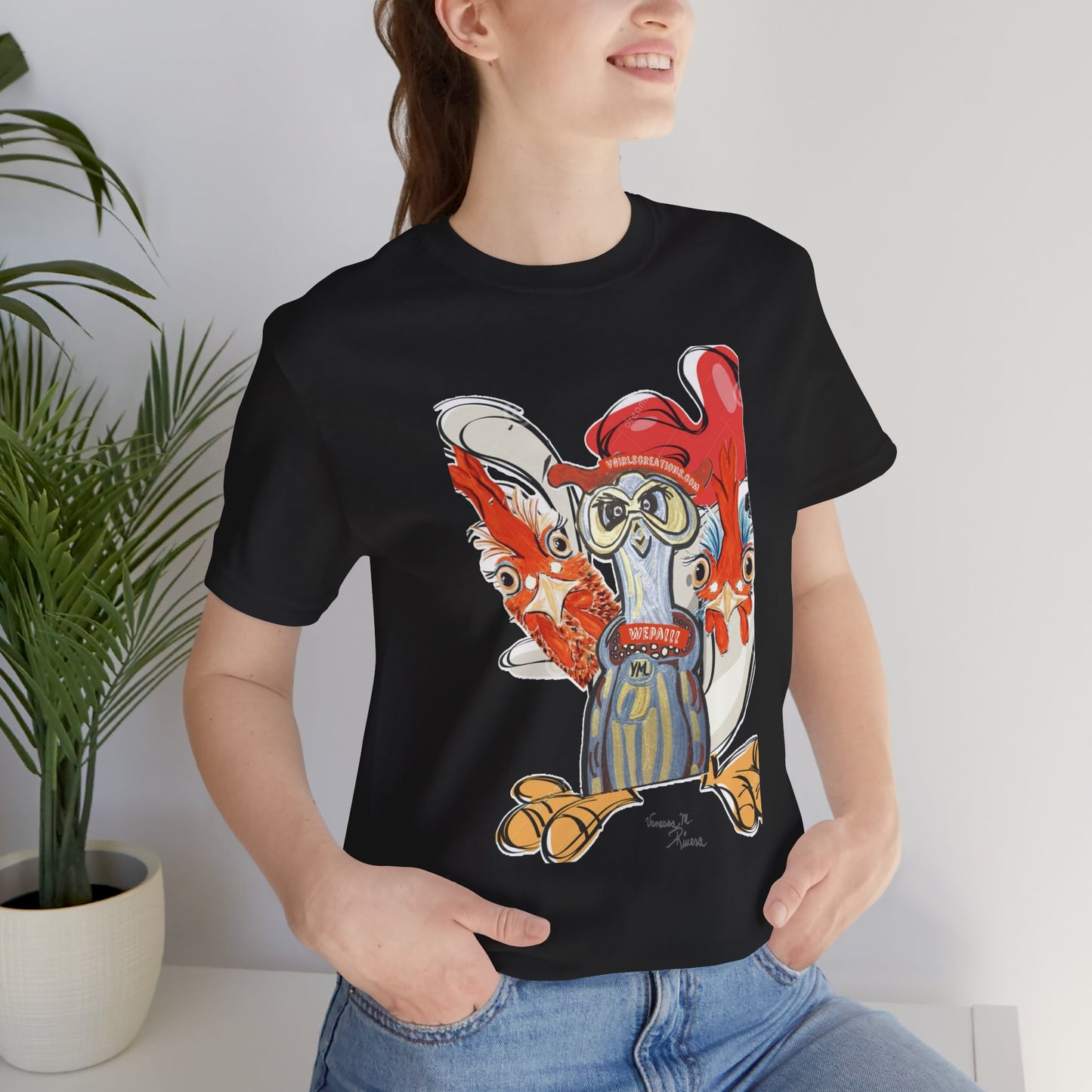 Quirky chicken Tee - Fun Unisex Jersey Short Sleeve Shirt